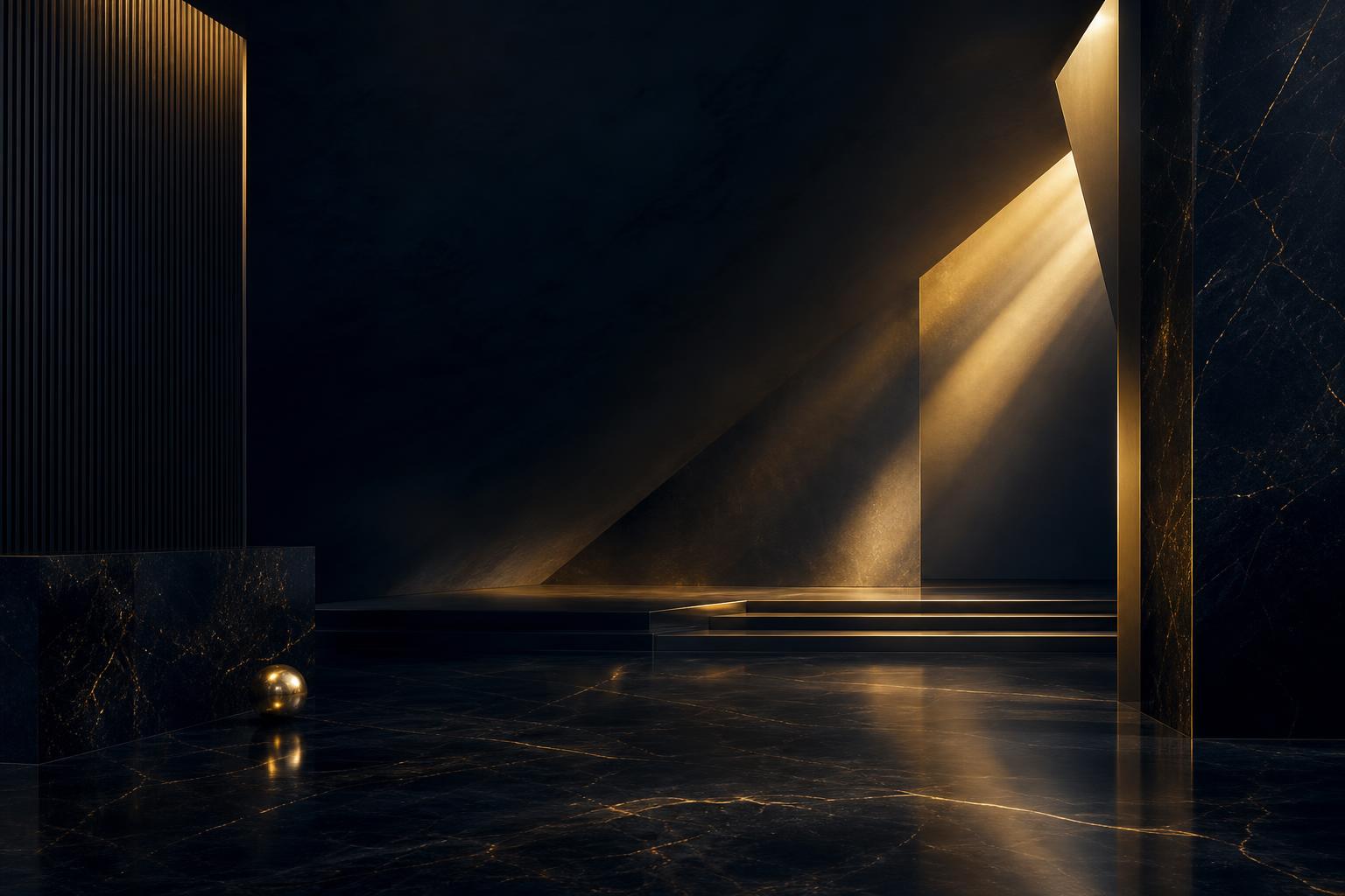 Sfondo dark-luxury astratto per servizi AI strategy e brand